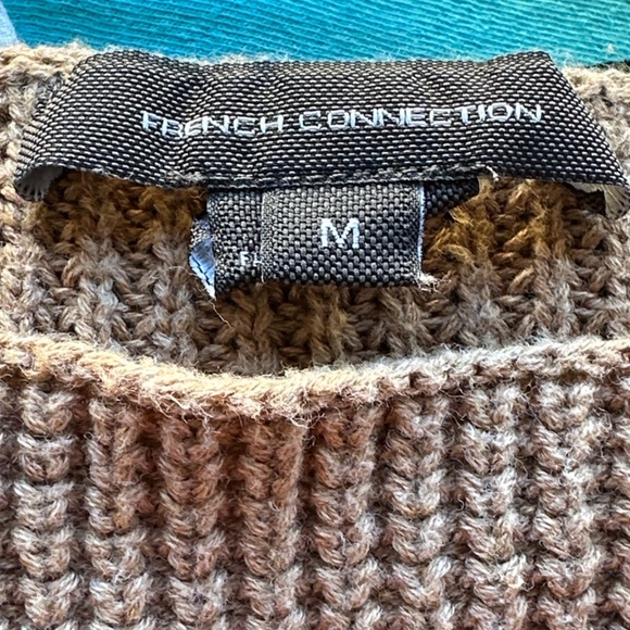 French Connection tan/camel boatneck sweater, size M - Picture 6 of 6